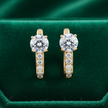 Yellow Gold Moissanite Huggie V1
