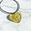 Yellow Resin Heart Glitter Pendant